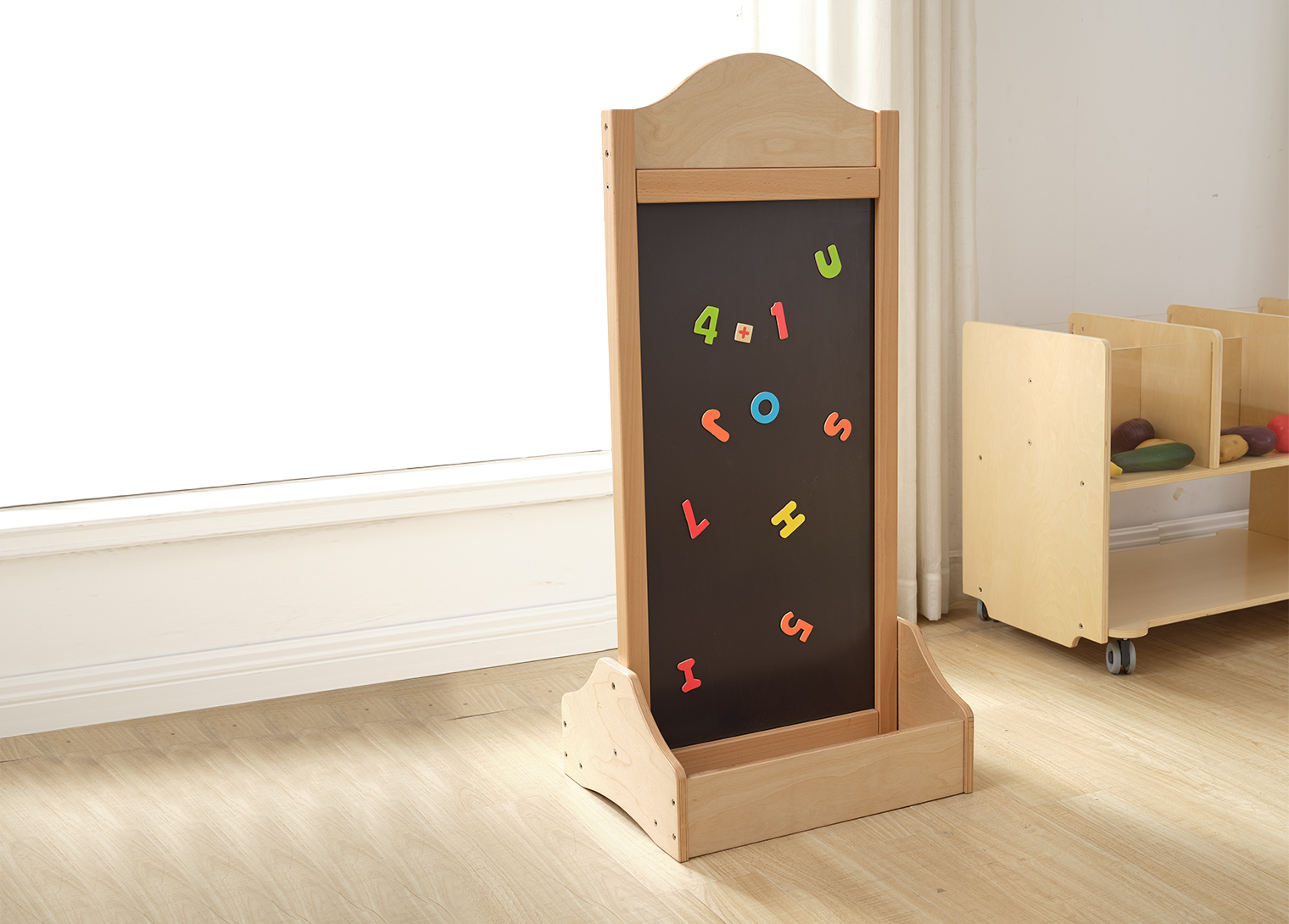 Floorstand Dry Erase White Board and Magnetic Chalk Board